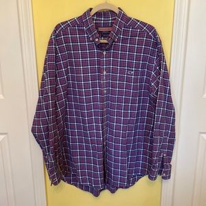 Vineyard Vines Blue, Red, and White Check Tucker Shirt